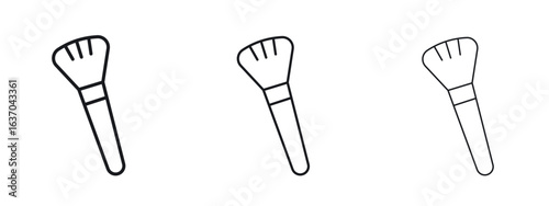 Makeup brush icon logo black pictogram set. Graphic simple vector icon