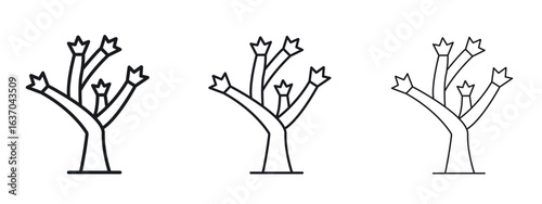 Joshua tree icon logo black pictogram set. Graphic simple vector icon