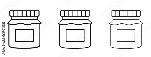 Jam icon logo black pictogram set. Graphic simple vector icon