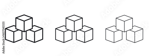 Inventory icon logo black pictogram set. Graphic simple vector icon