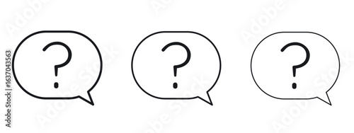 Interrogation icon logo black pictogram set. Graphic simple vector icon
