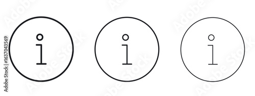 Info icon logo black pictogram set. Graphic simple vector icon