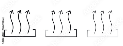 Heat icon logo black pictogram set. Graphic simple vector icon