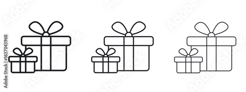 Gifts icon logo black pictogram set. Graphic simple vector icon