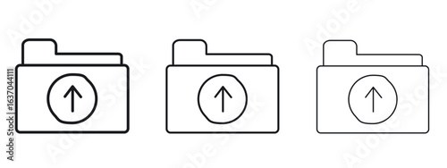 Folder upload icon logo black pictogram set. Graphic simple vector icon