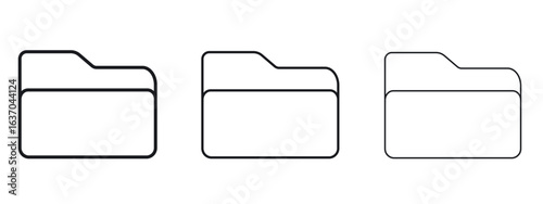 Folder icon logo black pictogram set. Graphic simple vector icon