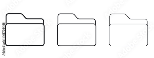 Folder icon logo black pictogram set. Graphic simple vector icon