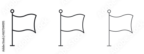 Flag icon logo black pictogram set. Graphic simple vector icon