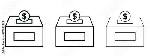 Donate icon logo black pictogram set. Graphic simple vector icon