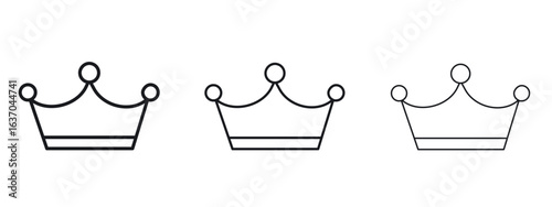 Crown icon logo black pictogram set. Graphic simple vector icon