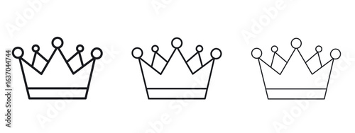 Crown icon logo black pictogram set. Graphic simple vector icon