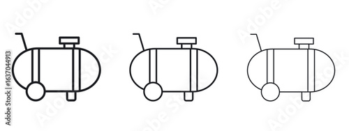 Compressor icon logo black pictogram set. Graphic simple vector icon