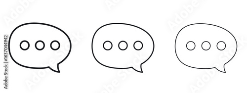 Comment icon logo black pictogram set. Graphic simple vector icon