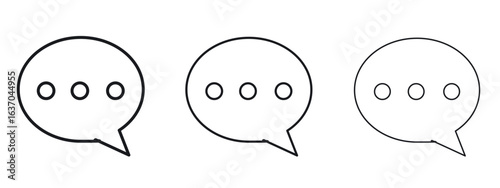 Comment icon logo black pictogram set. Graphic simple vector icon