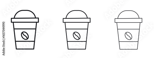 Coffee icon logo black pictogram set. Graphic simple vector icon