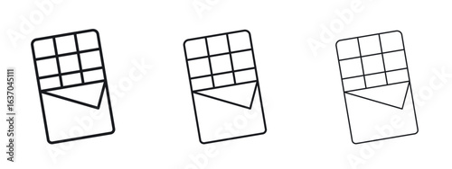 Chocolate icon logo black pictogram set. Graphic simple vector icon