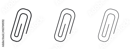 Clip icon logo black pictogram set. Graphic simple vector icon