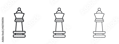Chess queen icon logo black pictogram set. Graphic simple vector icon
