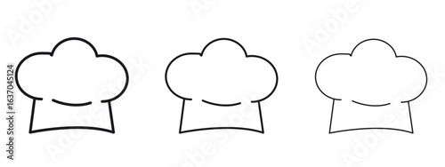 Chef hat icon logo black pictogram set. Graphic simple vector icon