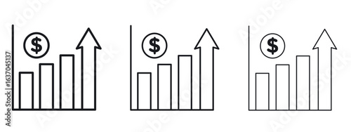 Chat arrow grow icon logo black pictogram set. Graphic simple vector icon