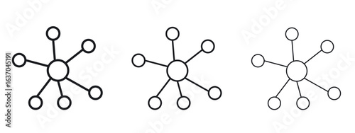 Chart connected icon logo black pictogram set. Graphic simple vector icon