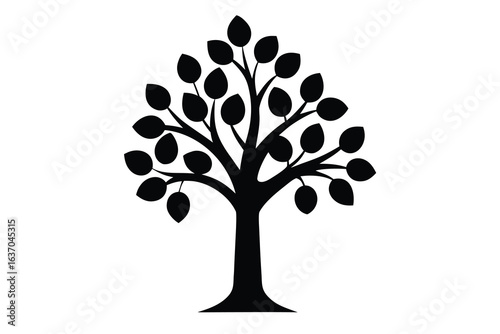plum tree vector icon