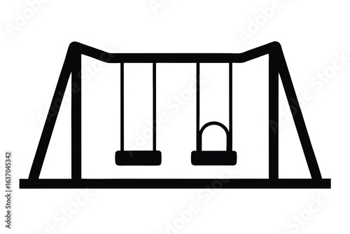 playground with swings vector icon