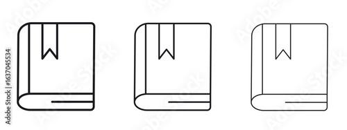 Book bookmark icon logo black pictogram set. Graphic simple vector icon