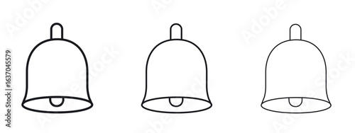 Bell icon logo black pictogram set. Graphic simple vector icon