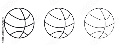 Basketball icon logo black pictogram set. Graphic simple vector icon