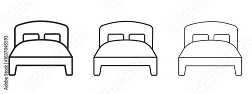 Bed icon logo black pictogram set. Graphic simple vector icon