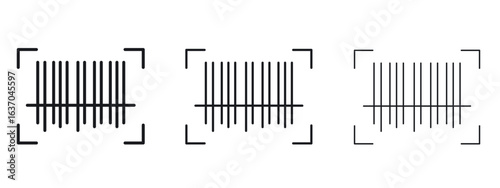 Barcode read icon logo black pictogram set. Graphic simple vector icon