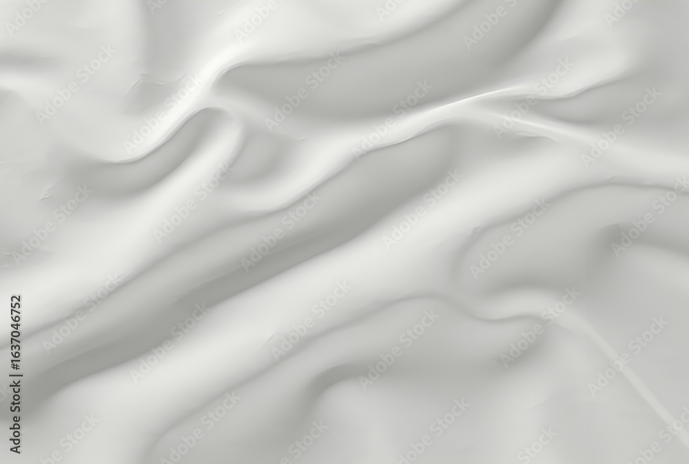 Fototapeta premium Abstract close-up of a white fabric with soft folds and subtle shadows creating a smooth, flowing texture.