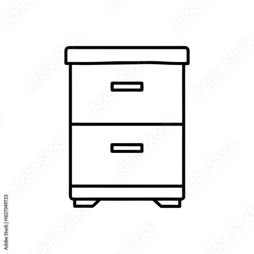 Drawer nightstand art on transparent background