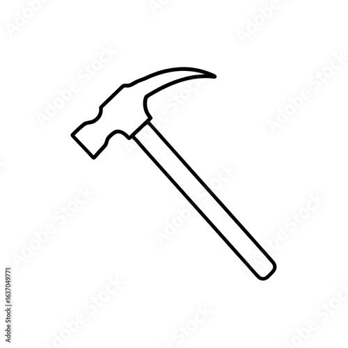Outline of the hammer on transparent background