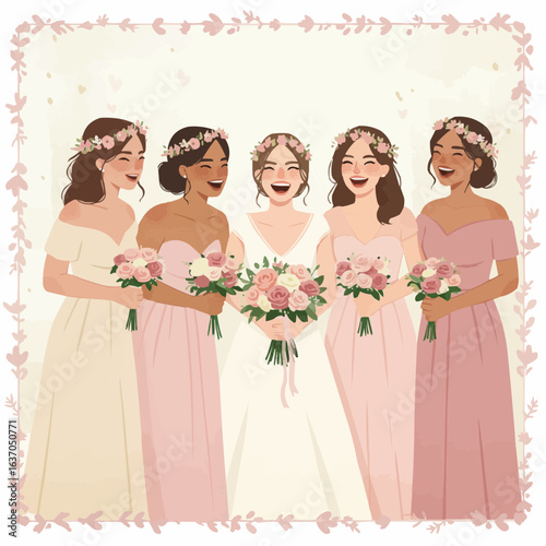 bride and bridesmaids 