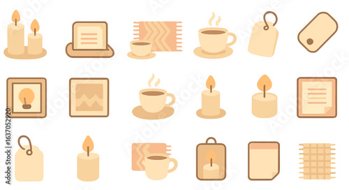 Various warm-toned decorative items arranged on a flat surface evoking a cozy atmosphere ideal for relaxation