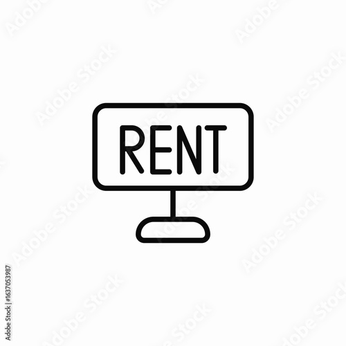 property rent icon sign vector