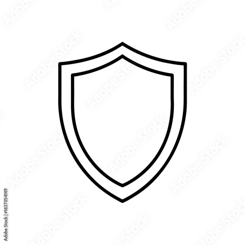 Outline simple shield on transparent background