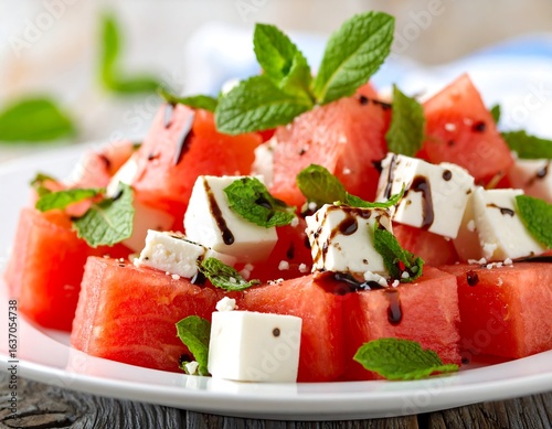 Fresh watermelon and feta salad with mint (1)