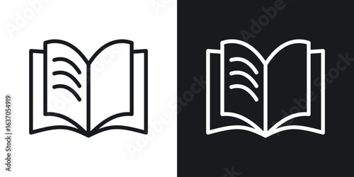 open book icon thin line outline art. Doodle graphics