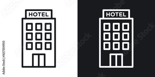 hotel icon thin line outline art. Doodle graphics