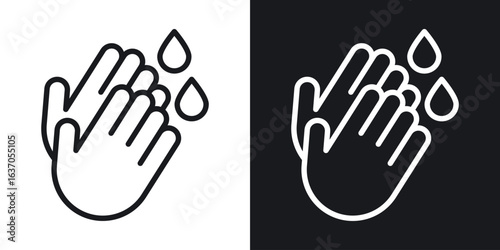 Wash hands icon thin line outline art. Doodle graphics