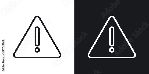 Warning triangle icon thin line outline art. Doodle graphics