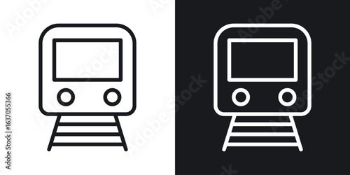 Train icon thin line outline art. Doodle graphics