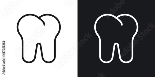 Tooth icon thin line outline art. Doodle graphics