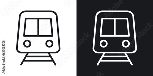 Subway icon thin line outline art. Doodle graphics