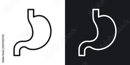Stomach icon thin line outline art. Doodle graphics