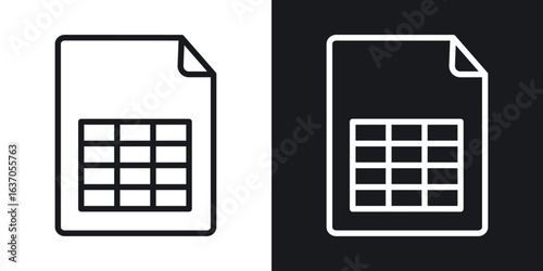 Spreadsheet icon thin line outline art. Doodle graphics