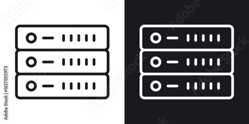 Server rack icon thin line outline art. Doodle graphics